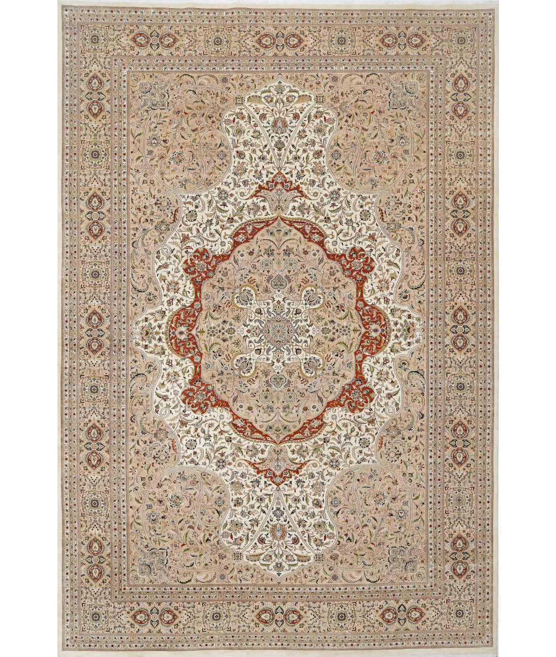 Hand Knotted Heritage Oriental  Wool & Silk Rug - 12'0'' x 17'10''