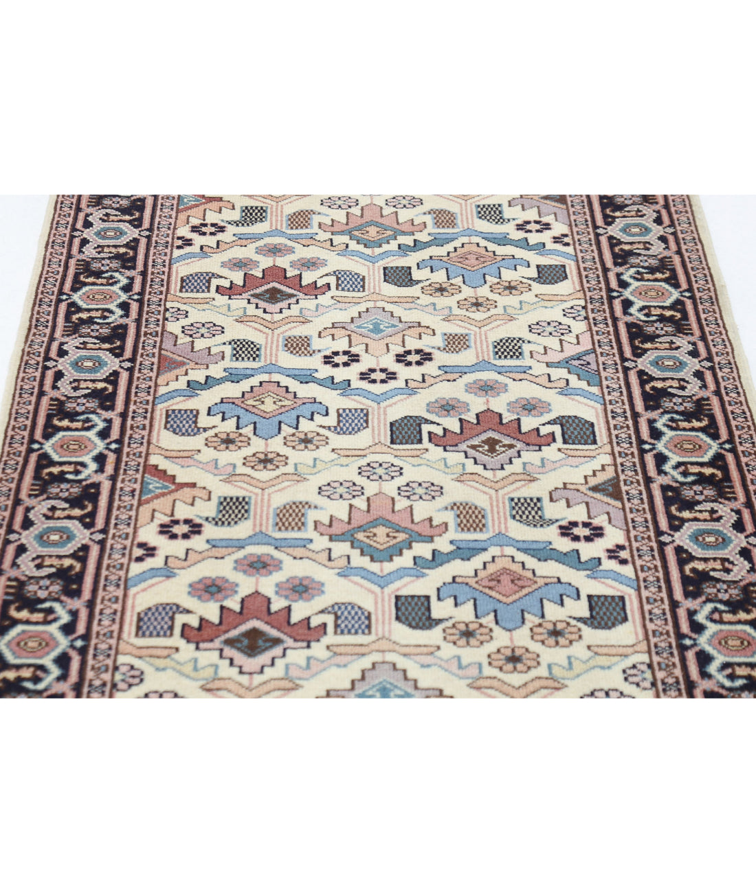 Hand Knotted Heritage Persian Style Wool Rug - 2'8'' x 13'7'' 2'8'' x 13'7'' (80 X 408) / Beige / Blue