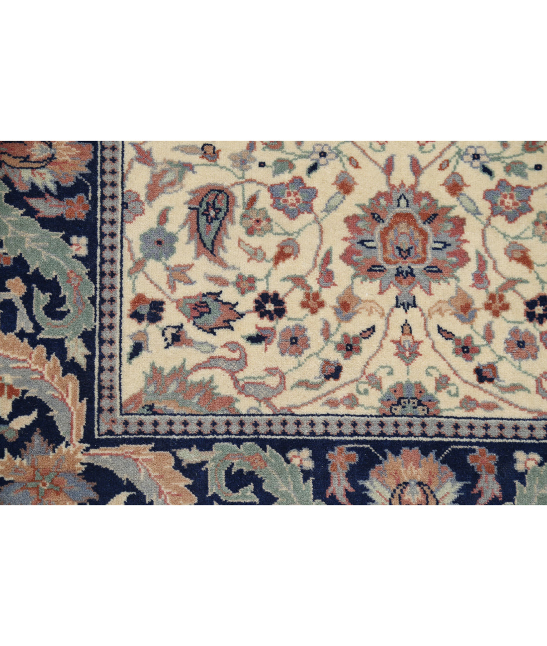 Hand Knotted Heritage Persian Style Wool Rug - 2'7'' x 13'9'' 2'7'' x 13'9'' (78 X 413) / Ivory / Blue
