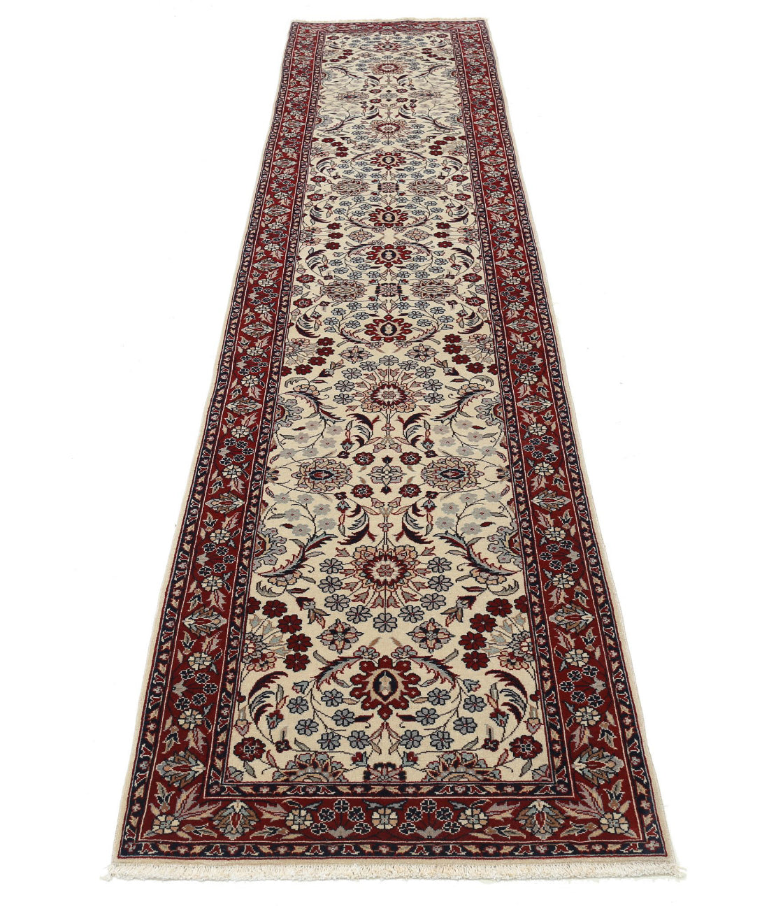 Hand Knotted Heritage Persian Style Wool Rug - 2'6'' x 12'0'' 2'6'' x 12'0'' (75 X 360) / Ivory / Red