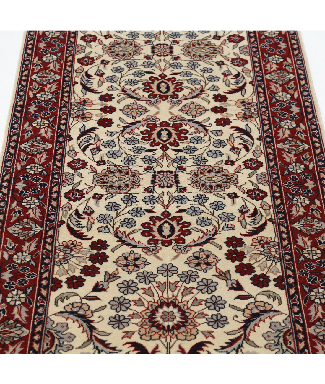 Hand Knotted Heritage Persian Style Wool Rug - 2'6'' x 12'0'' 2'6'' x 12'0'' (75 X 360) / Ivory / Red