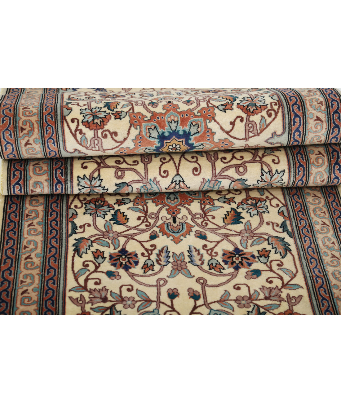 Hand Knotted Heritage Persian Style Wool Rug - 2'6'' x 19'10'' 2'6'' x 19'10'' (75 X 595) / Beige / Green