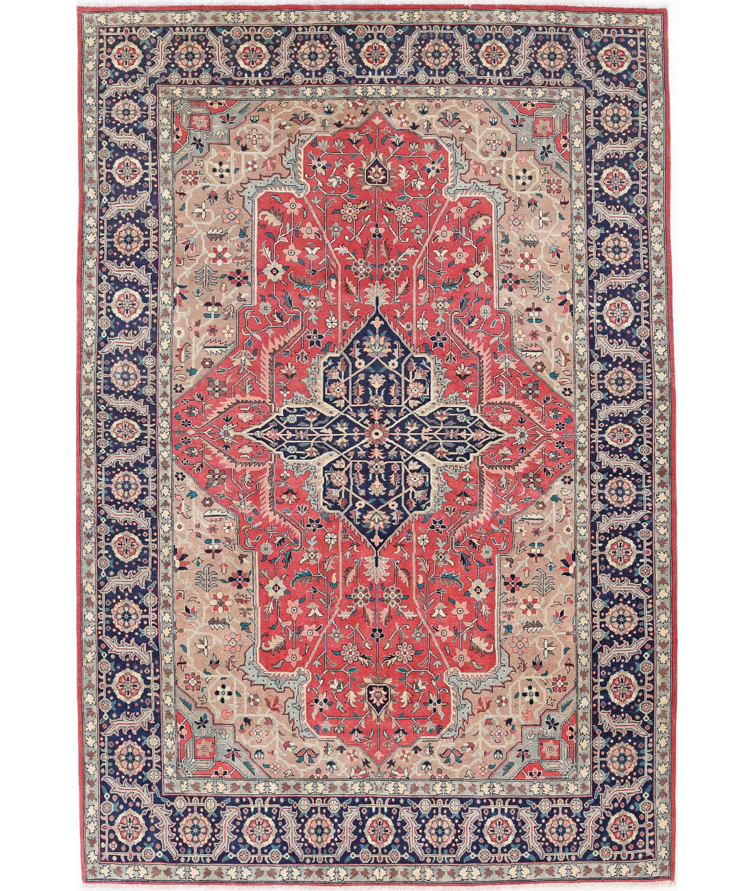 Hand Knotted Heritage Oriental  Heriz Wool Rug - 6&#39;0&#39;&#39; x 8&#39;11&#39;&#39;