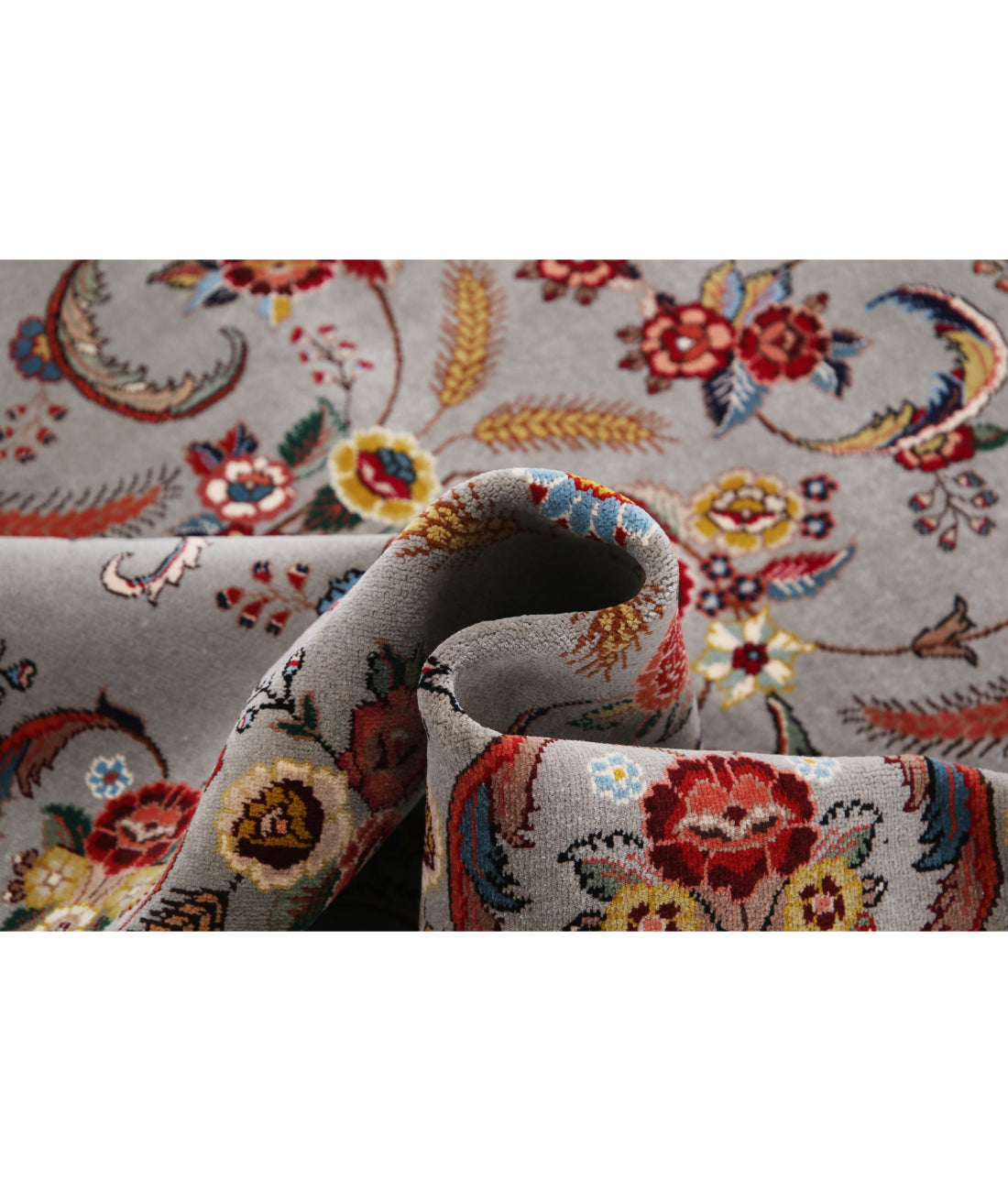 Hand Knotted Heritage Persian Style Wool Rug - 8'6'' x 11'3'' 8'6'' x 11'3'' (255 X 338) / Grey / Red