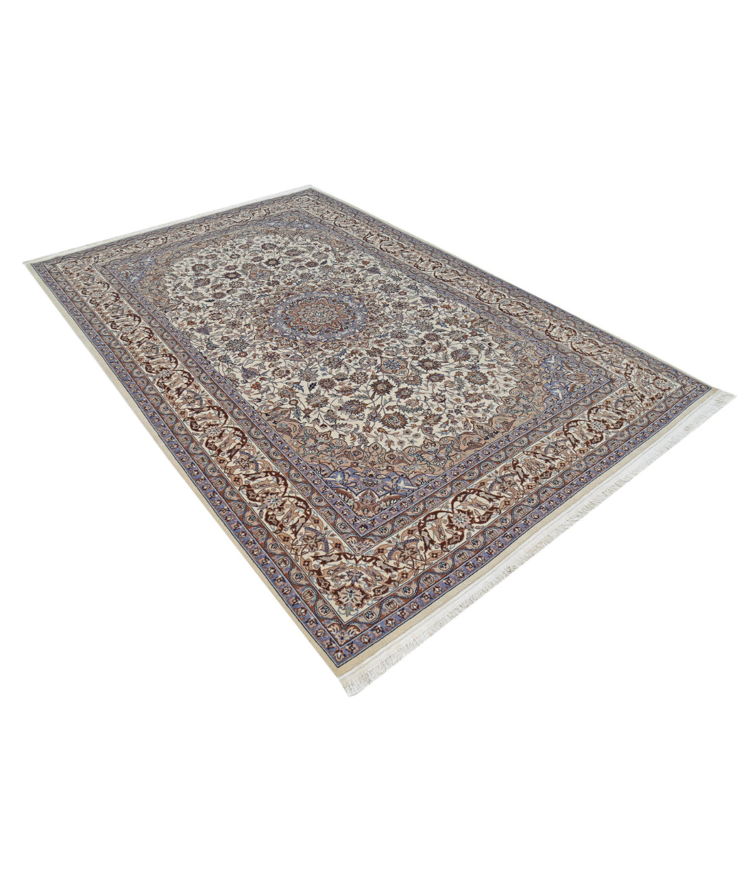 Hand Knotted Heritage Persian Style Wool Rug - 5'11'' x 9'0'' 5'11'' x 9'0'' (178 X 270) / Ivory / Taupe