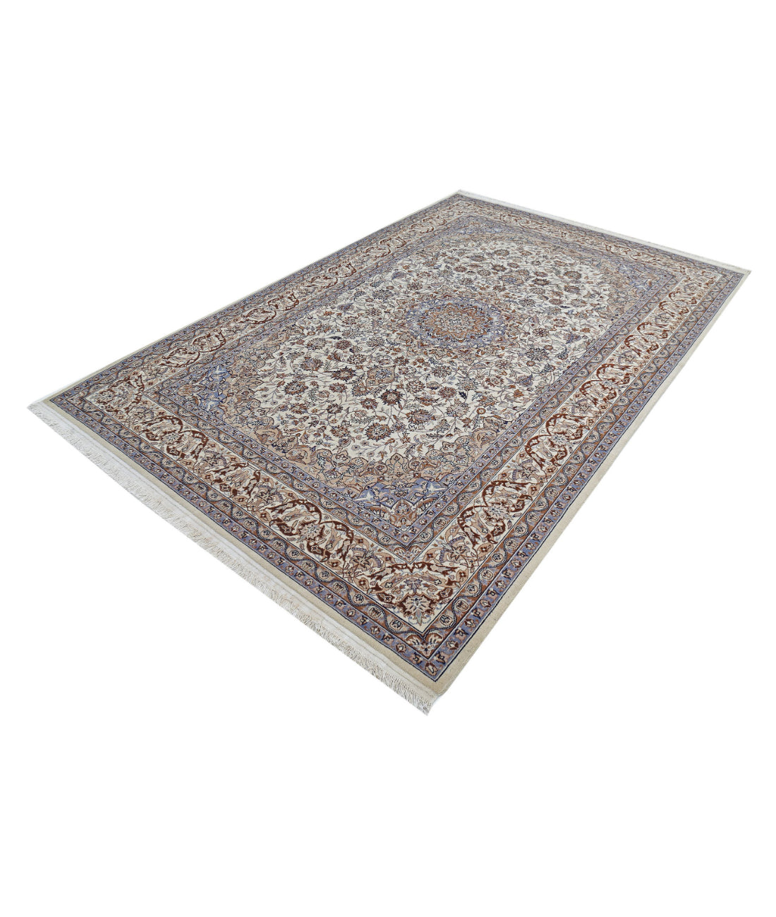 Hand Knotted Heritage Persian Style Wool Rug - 5'11'' x 9'0'' 5'11'' x 9'0'' (178 X 270) / Ivory / Taupe