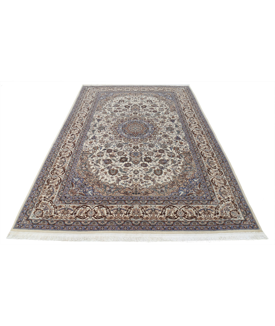 Hand Knotted Heritage Persian Style Wool Rug - 5'11'' x 9'0'' 5'11'' x 9'0'' (178 X 270) / Ivory / Taupe
