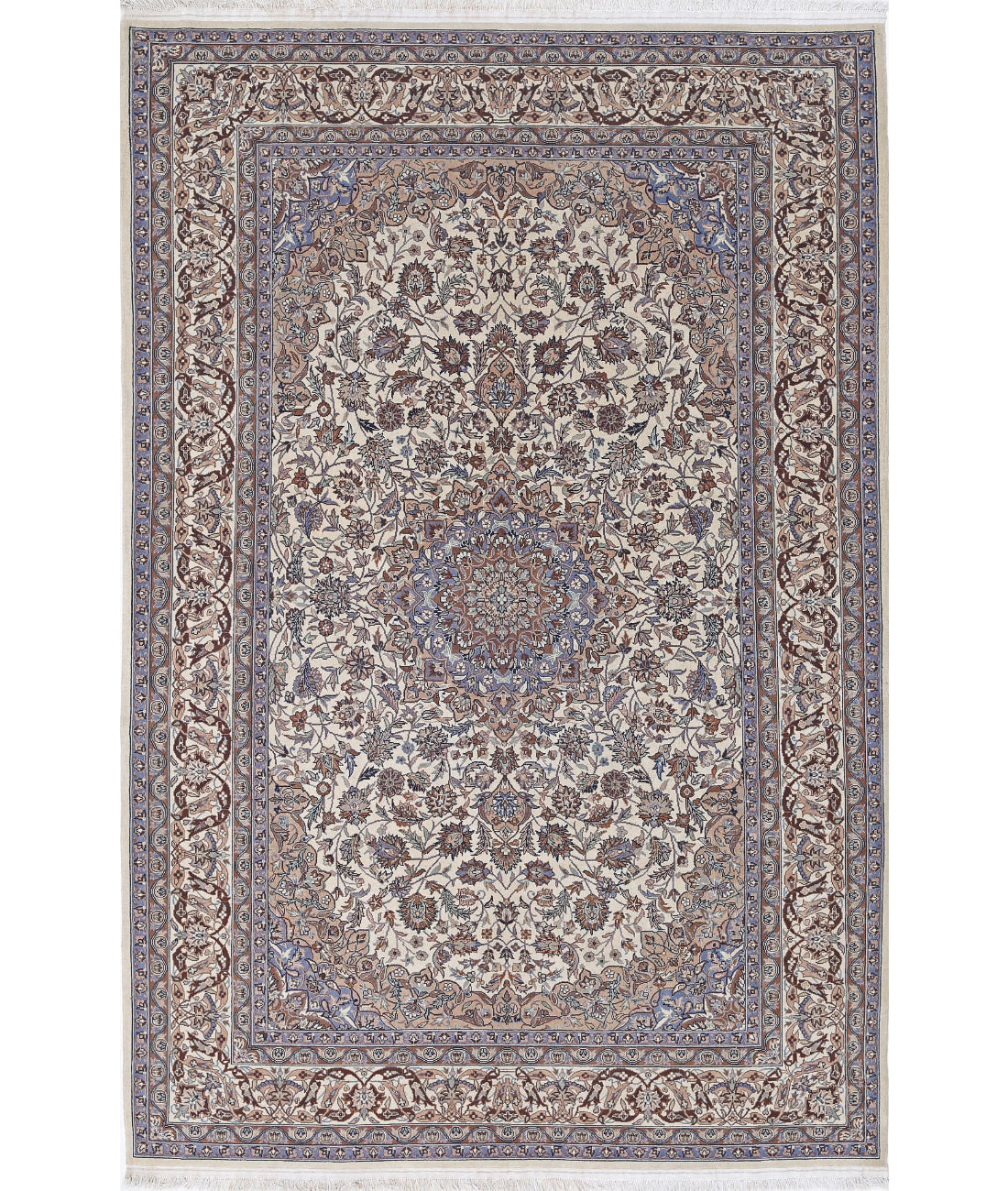 Hand Knotted Heritage Persian Style Wool Rug - 5&#39;11&#39;&#39; x 9&#39;0&#39;&#39; 5&#39;11&#39;&#39; x 9&#39;0&#39;&#39; (178 X 270) / Ivory / Taupe