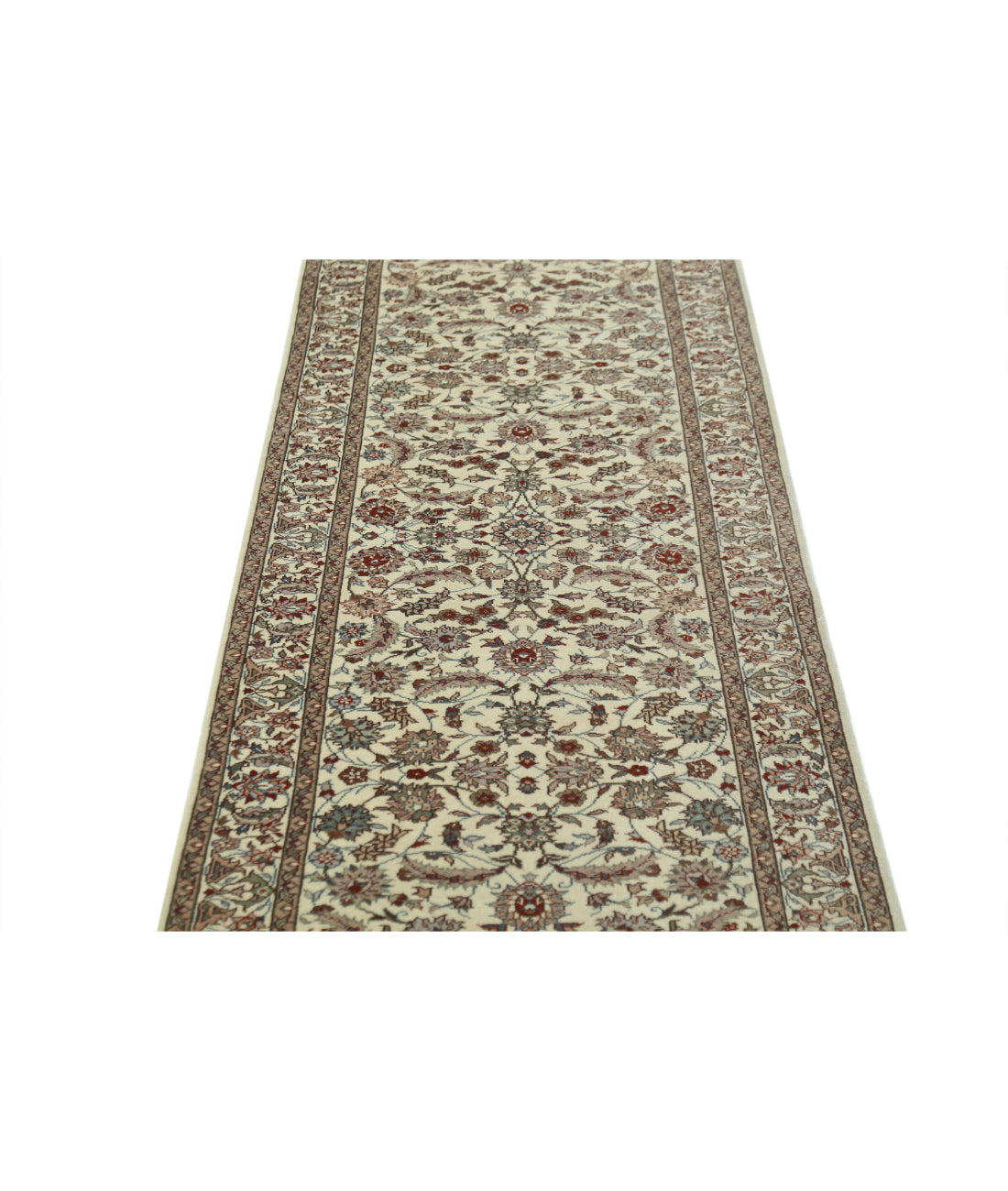 Hand Knotted Heritage Persian Style Wool Rug - 2'6'' x 11'11'' 2'6'' x 11'11'' (75 X 358) / Ivory / Taupe