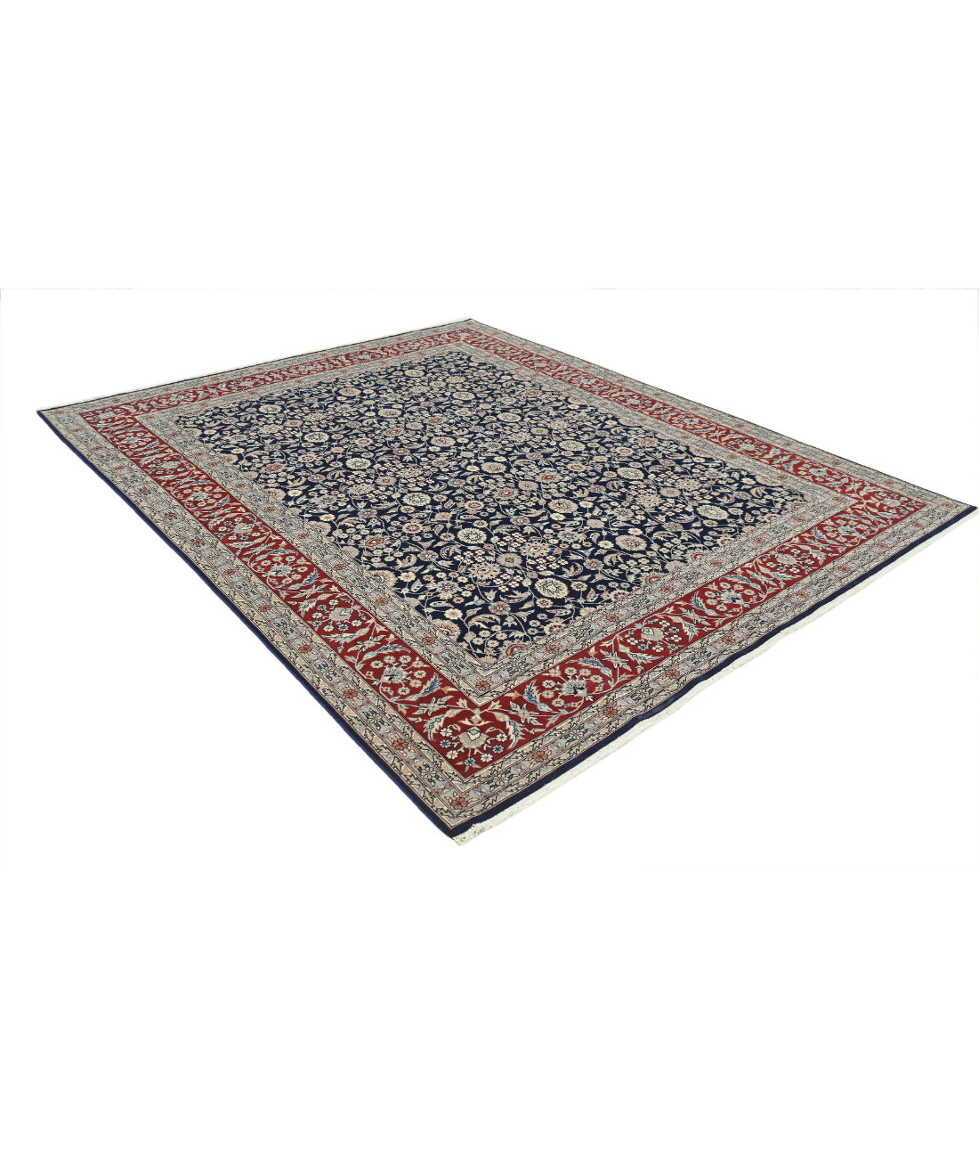 Hand Knotted Heritage Persian Style Tabriz Wool Rug - 8'0'' x 9'10'' 8'0'' x 9'10'' (240 X 295) / Blue / Red