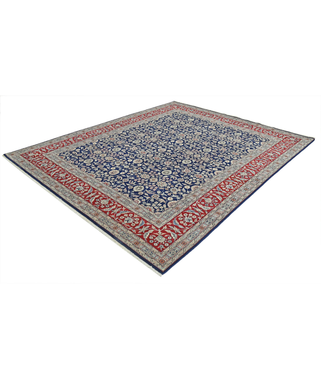 Hand Knotted Heritage Persian Style Tabriz Wool Rug - 8'0'' x 9'10'' 8'0'' x 9'10'' (240 X 295) / Blue / Red