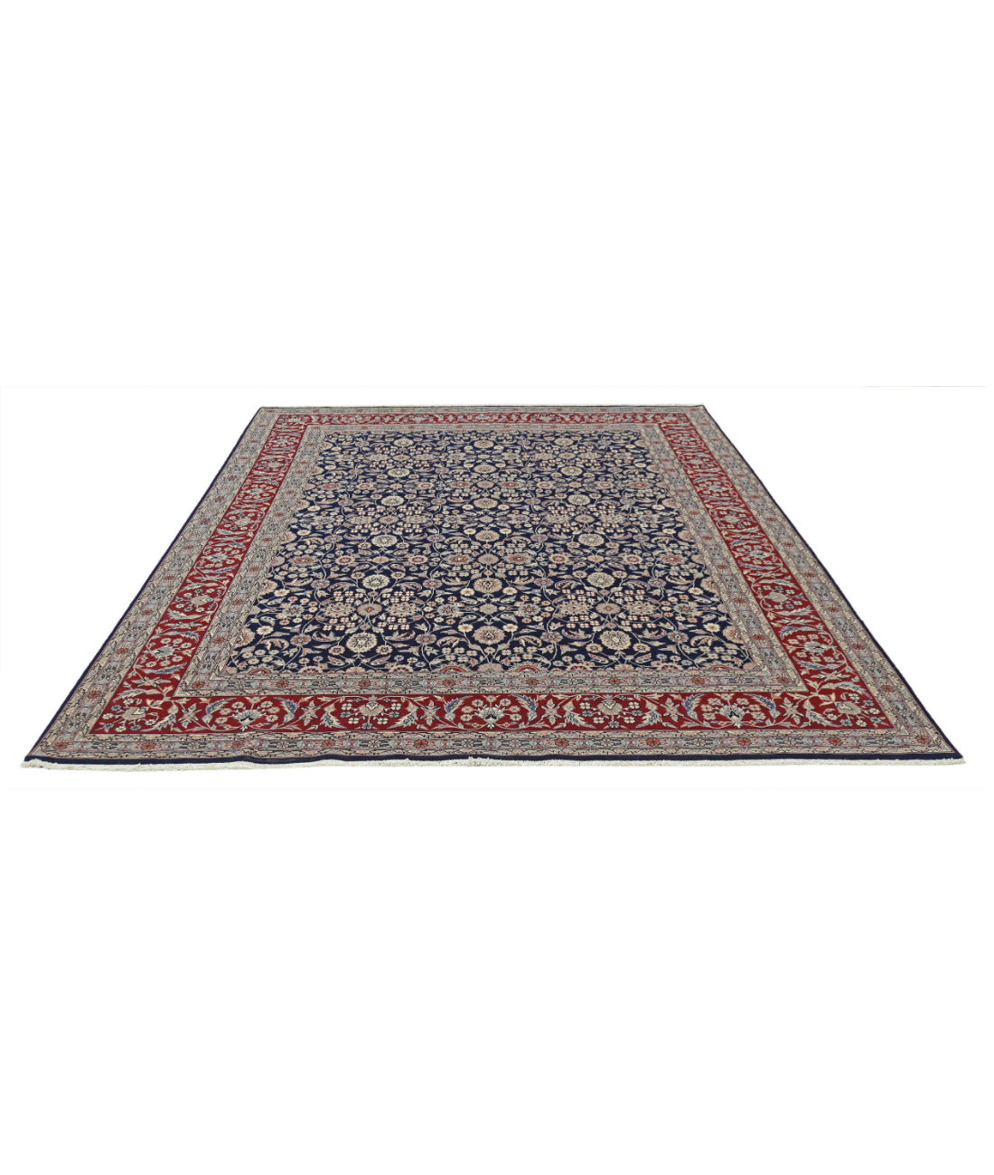 Hand Knotted Heritage Persian Style Tabriz Wool Rug - 8'0'' x 9'10'' 8'0'' x 9'10'' (240 X 295) / Blue / Red