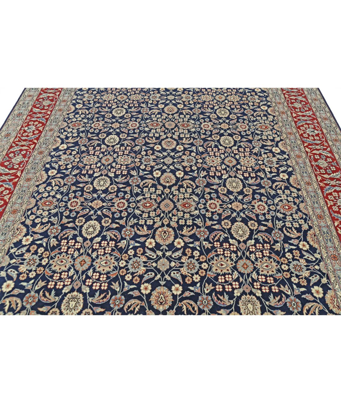 Hand Knotted Heritage Persian Style Tabriz Wool Rug - 8'0'' x 9'10'' 8'0'' x 9'10'' (240 X 295) / Blue / Red