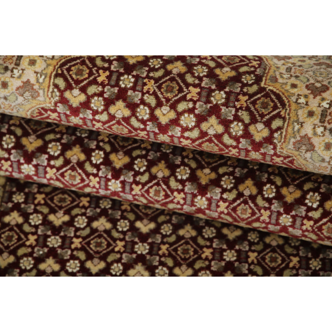 Alfombra de lana y seda persa Tabriz Mahi, anudada a mano - 0,79 x 6,17 m