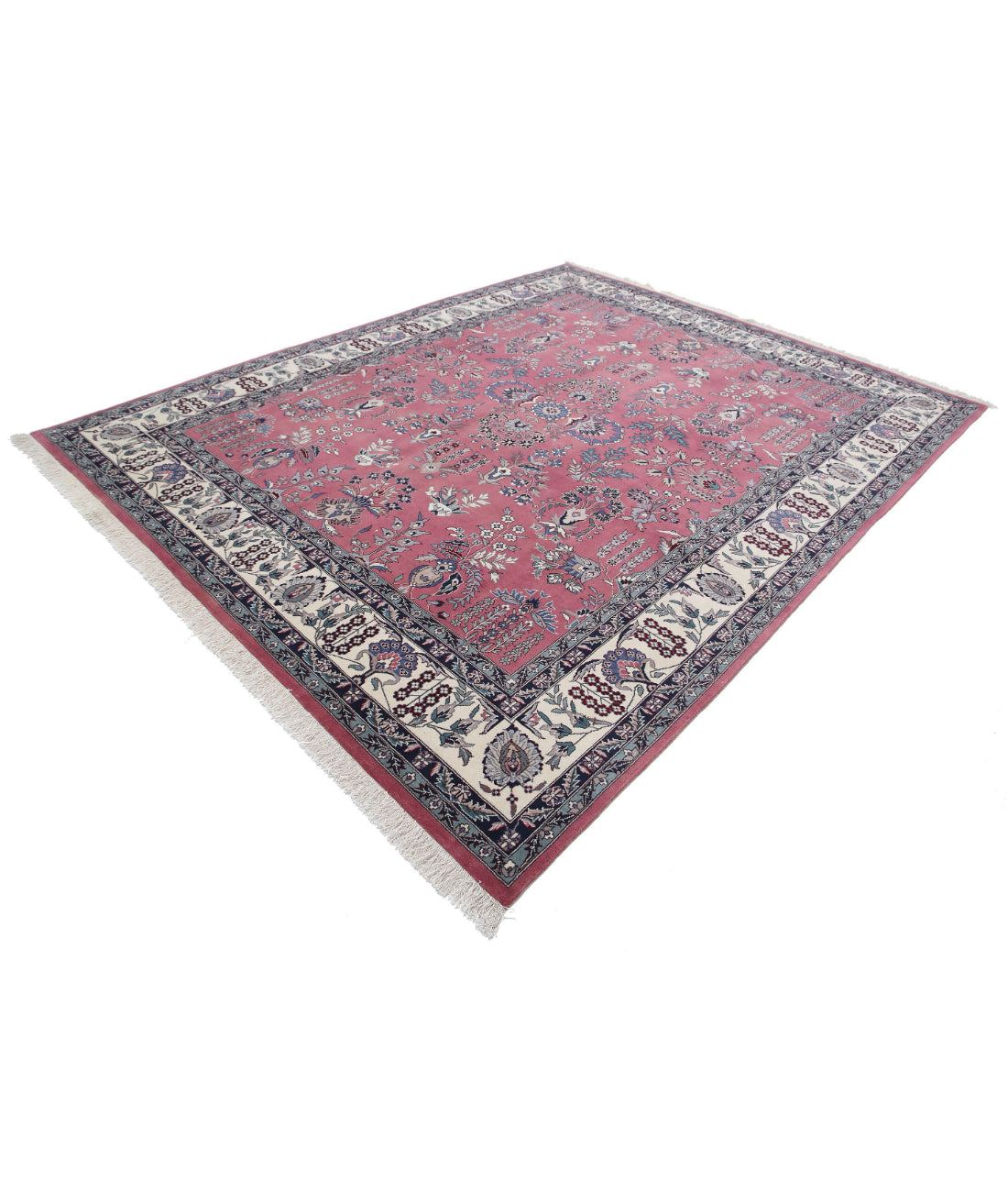 Hand Knotted Heritage Persian Style Wool Rug - 8'2'' x 10'2'' 8'2'' x 10'2'' (245 X 305) / Pink / Ivory