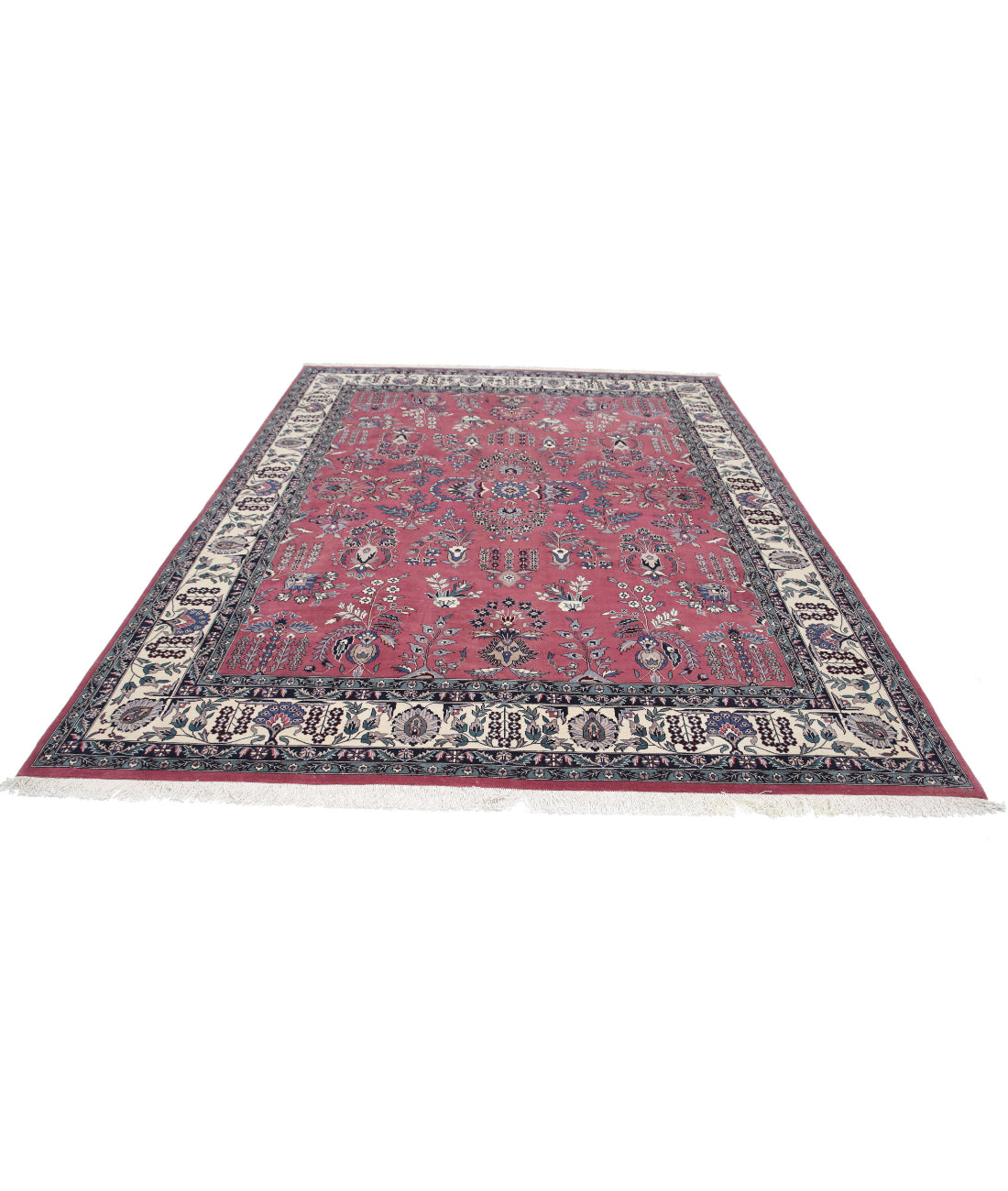Hand Knotted Heritage Persian Style Wool Rug - 8'2'' x 10'2'' 8'2'' x 10'2'' (245 X 305) / Pink / Ivory