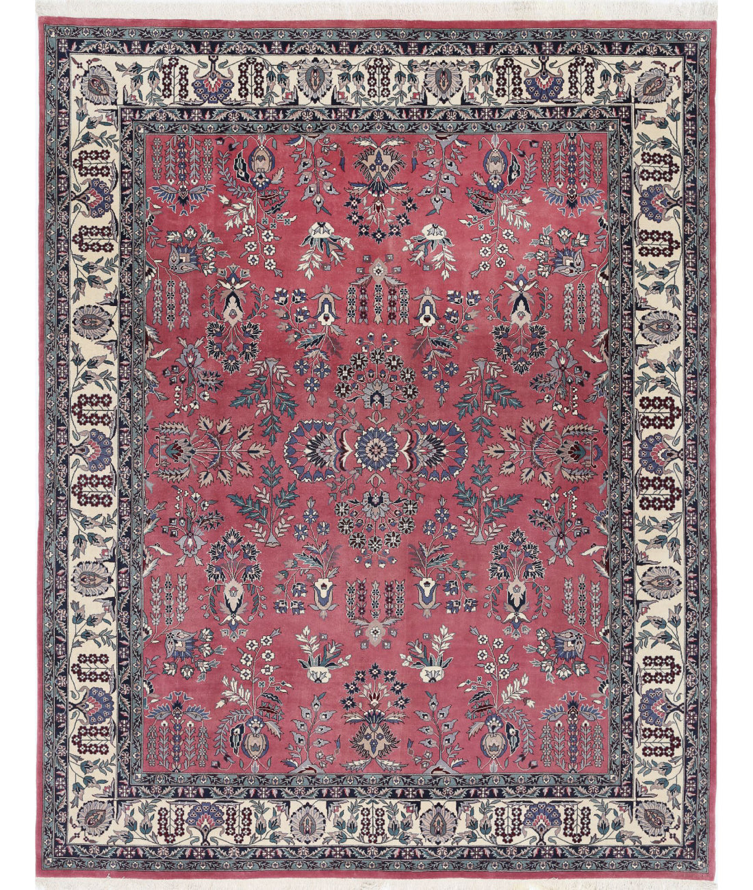 Hand Knotted Heritage Persian Style Wool Rug - 8&#39;2&#39;&#39; x 10&#39;2&#39;&#39; 8&#39;2&#39;&#39; x 10&#39;2&#39;&#39; (245 X 305) / Pink / Ivory