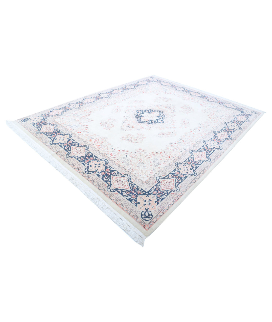 Hand Knotted Heritage Persian Style Wool Rug - 8'1'' x 10'0'' 8'1'' x 10'0'' (243 X 300) / Ivory / Black