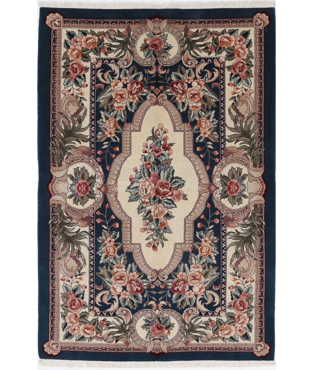 Hand Knotted Heritage Oriental  Aubusson Wool Rug - 3'10'' x 5'9''