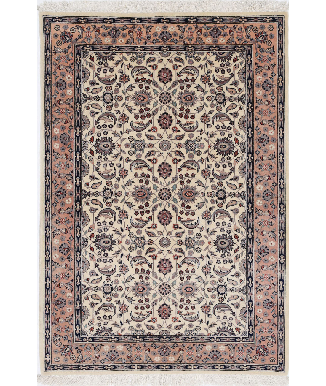 Hand Knotted Heritage Oriental  Wool Rug - 4'2'' x 6'1''