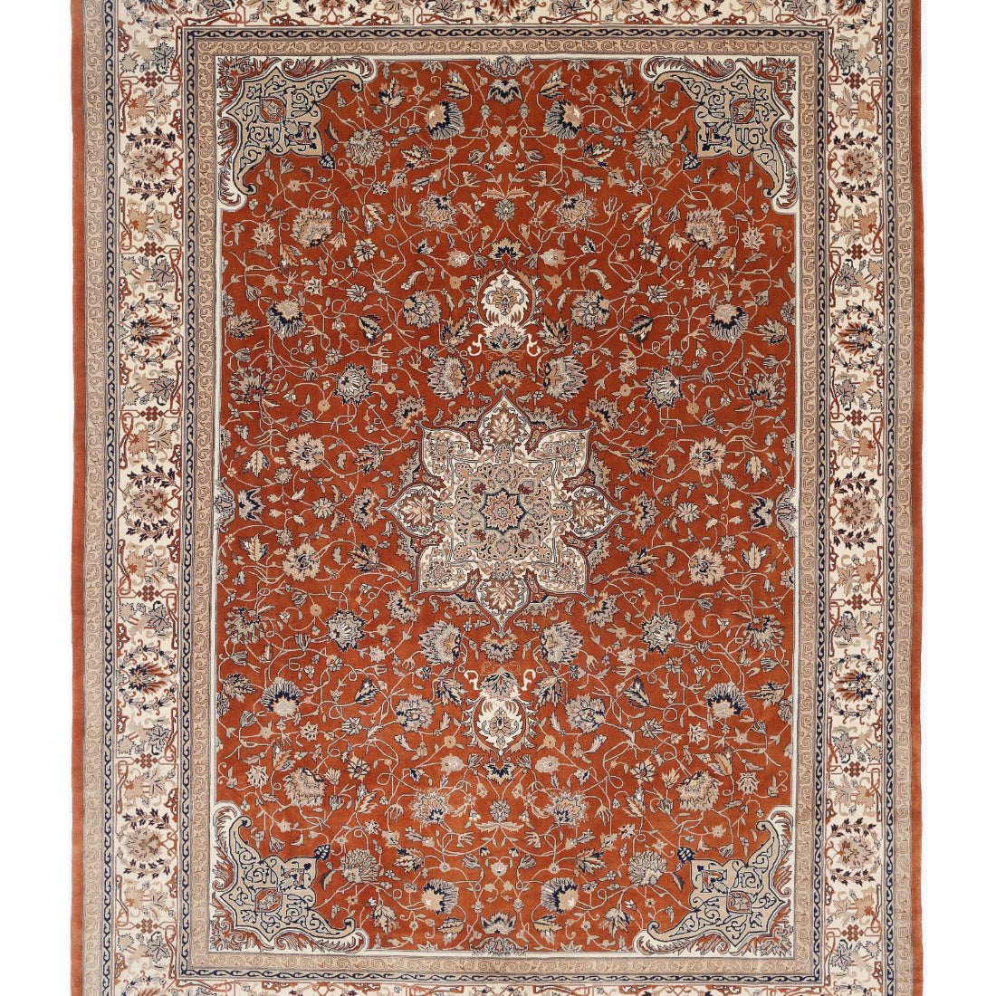 Alfombra de lana fina de estilo persa anudada a mano - 10'2'' x 13'11''