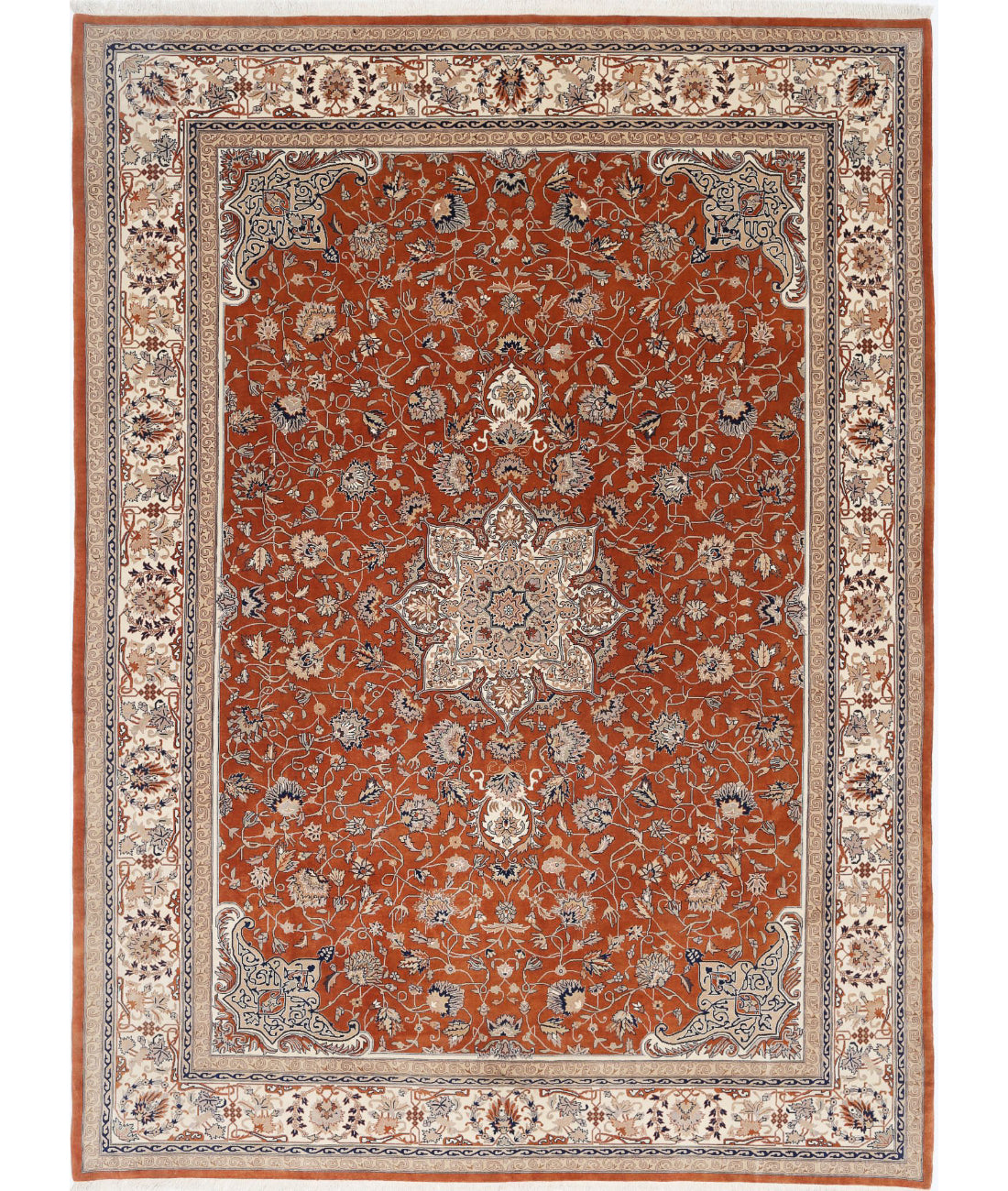 Alfombra de lana fina de estilo persa anudada a mano - 10'2'' x 13'11''