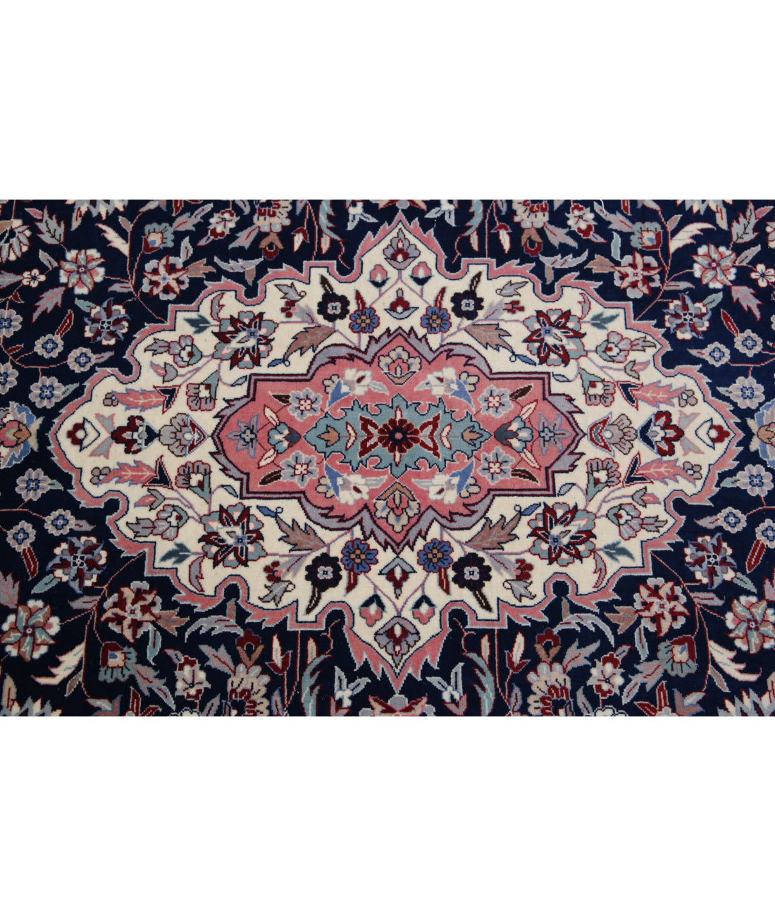 Hand Knotted Heritage Fine Persian Style Wool Rug - 7'0'' x 7'2'' 7'0'' x 7'2'' (210 X 215) / Blue / Ivory