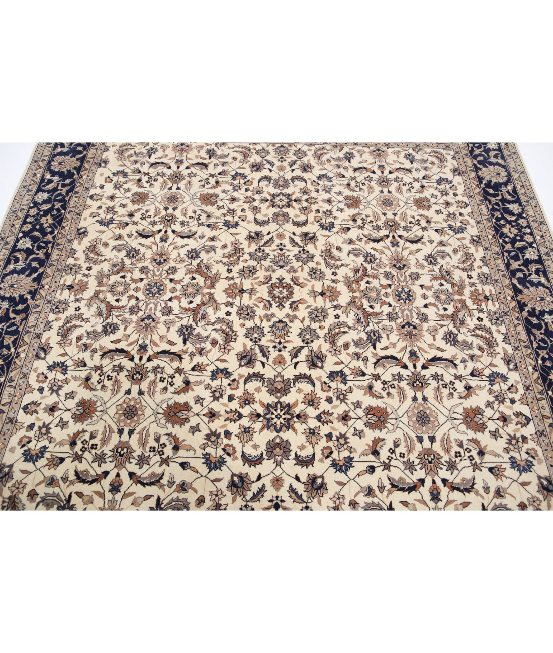 Hand Knotted Heritage Fine Persian Style Wool Rug - 6'8'' x 6'8'' 6'8'' x 6'8'' (200 X 200) / Ivory / Blue