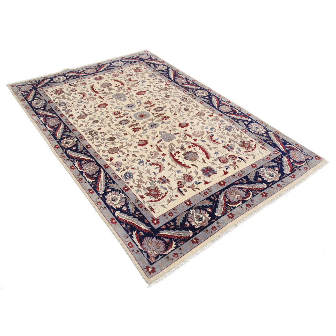 Alfombra Fina Oriental de Lana Anudada a Mano - 5'0'' x 7'5''