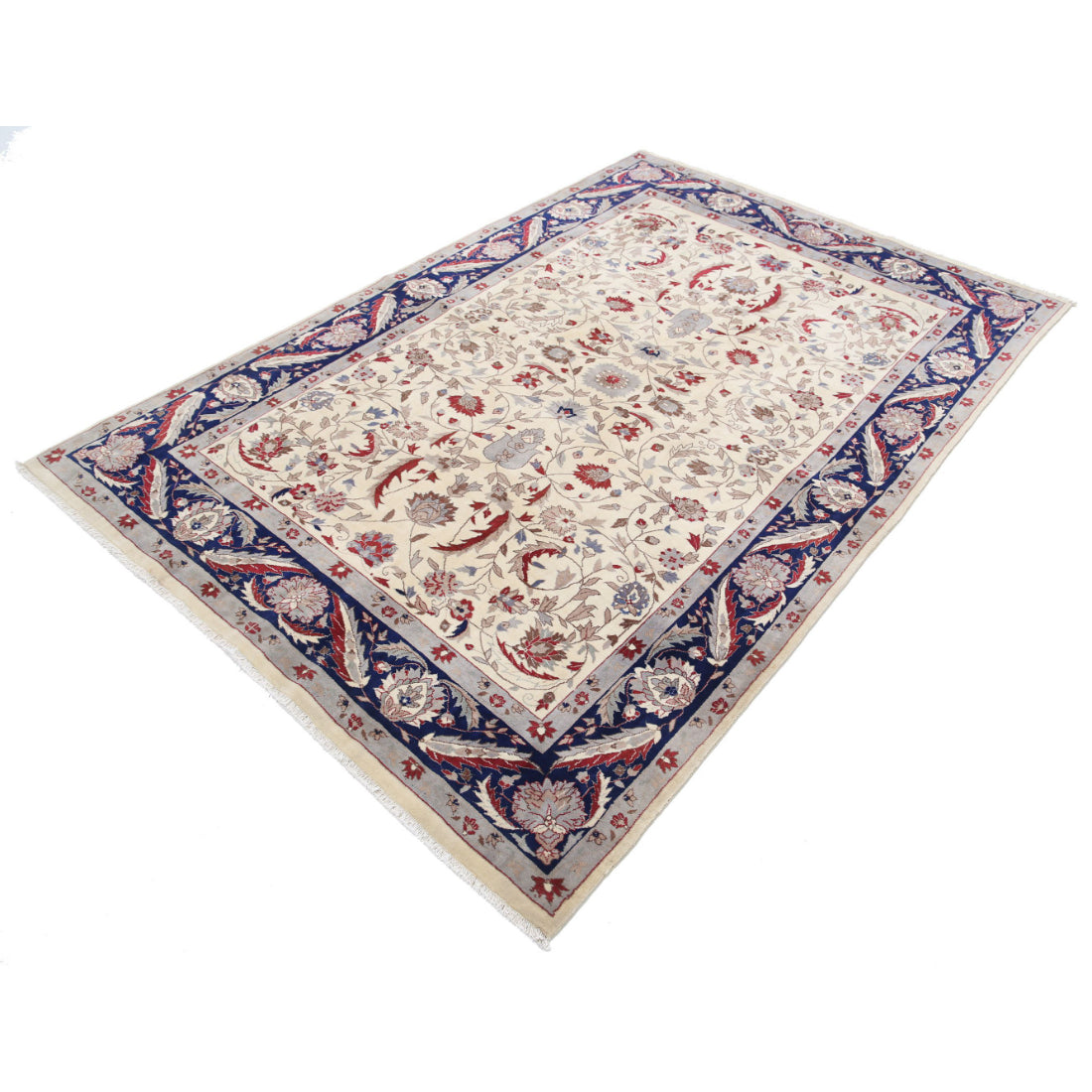 Alfombra Fina Oriental de Lana Anudada a Mano - 5'0'' x 7'5''