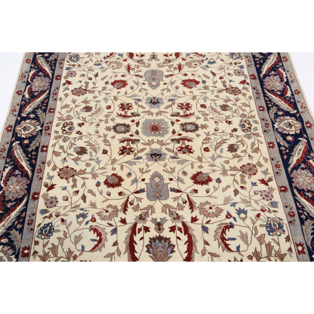 Alfombra Fina Oriental de Lana Anudada a Mano - 5'0'' x 7'5''