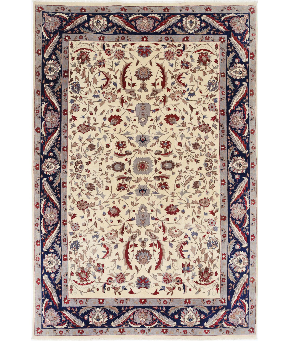 Alfombra Fina Oriental de Lana Anudada a Mano - 5'0'' x 7'5''