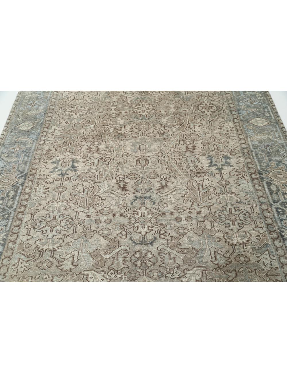 Hand Knotted Persian Heriz Wool Rug - 7'0'' x 8'11'' Arteverk Arteverk Rugs