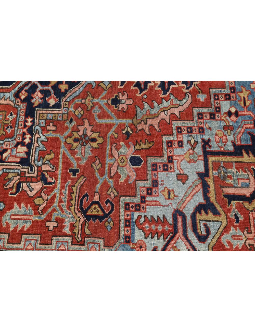 Hand Knotted Antique Persian Heriz Serapi Wool Rug - 8'0'' x 11'2'' Arteverk Arteverk Rugs