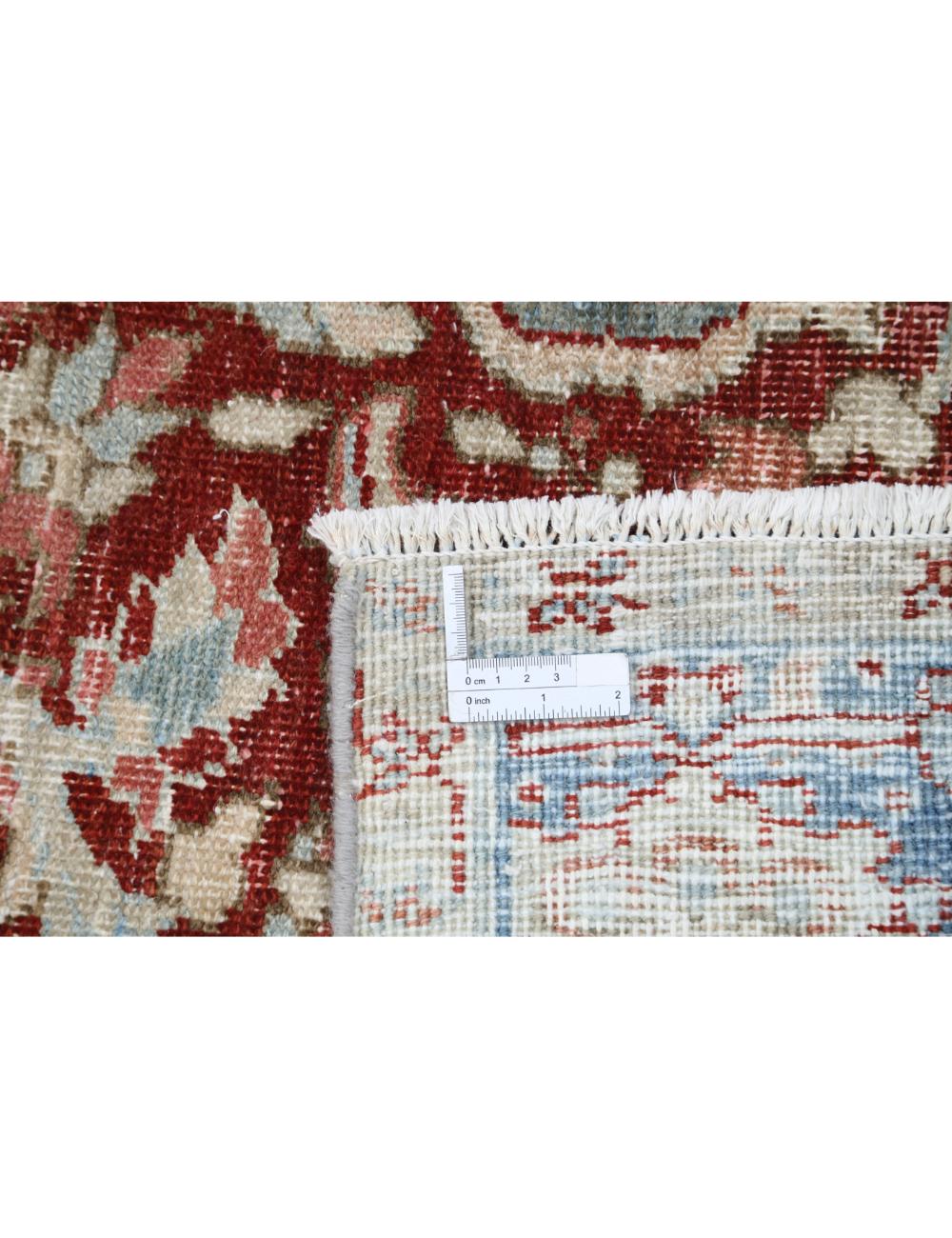 Hand Knotted Vintage Persian Heriz Wool Rug - 7'10'' x 10'10'' Arteverk Arteverk Rugs