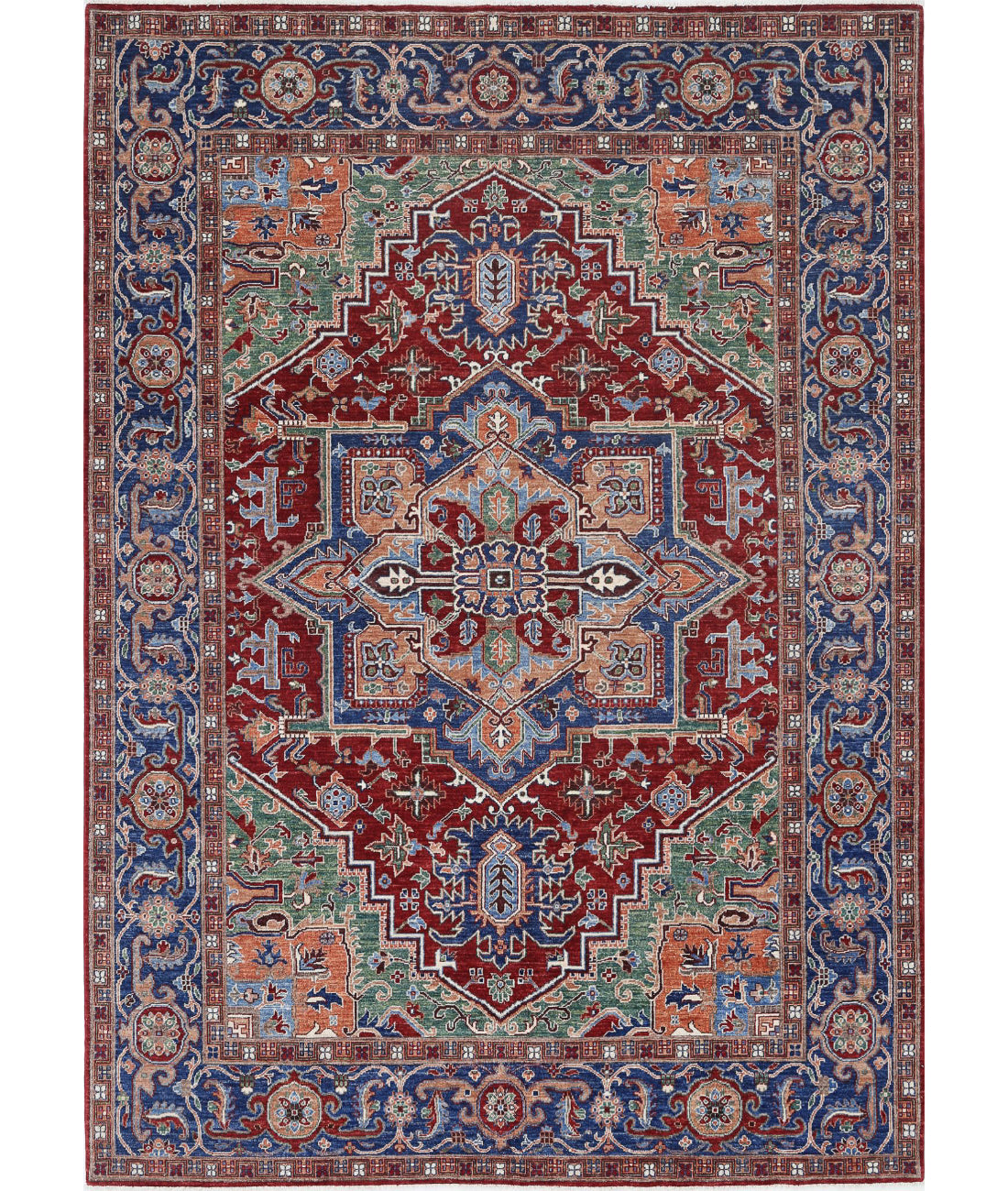Hand Knotted Heriz Wool Rug - 6'9'' x 9'8''