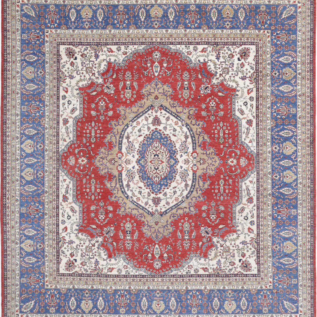 Alfombra de lana Heriz anudada a mano - 14'2'' x 15'2''
