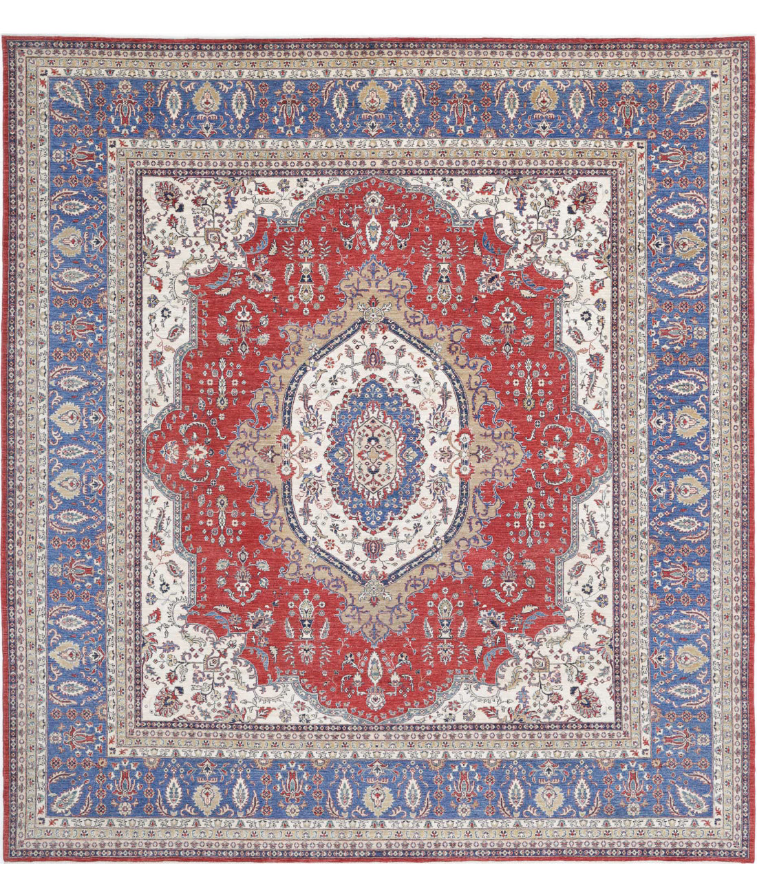Hand Knotted Heriz Wool Rug - 14'2'' x 15'2''