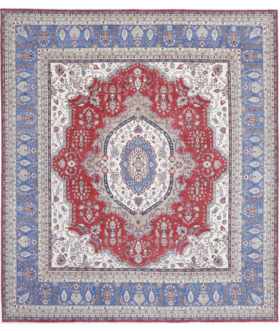 Hand Knotted Heriz Wool Rug - 14'0'' x 15'7''