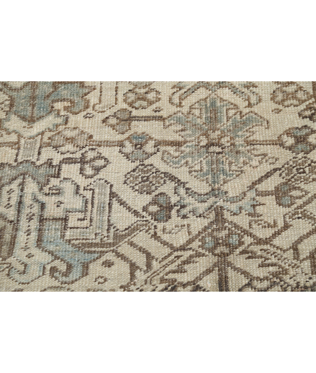 Hand Knotted Antique Persian Heriz Wool Rug - 6'10'' x 8'4'' 6'10'' x 8'4'' (205 X 250) / Ivory / Grey