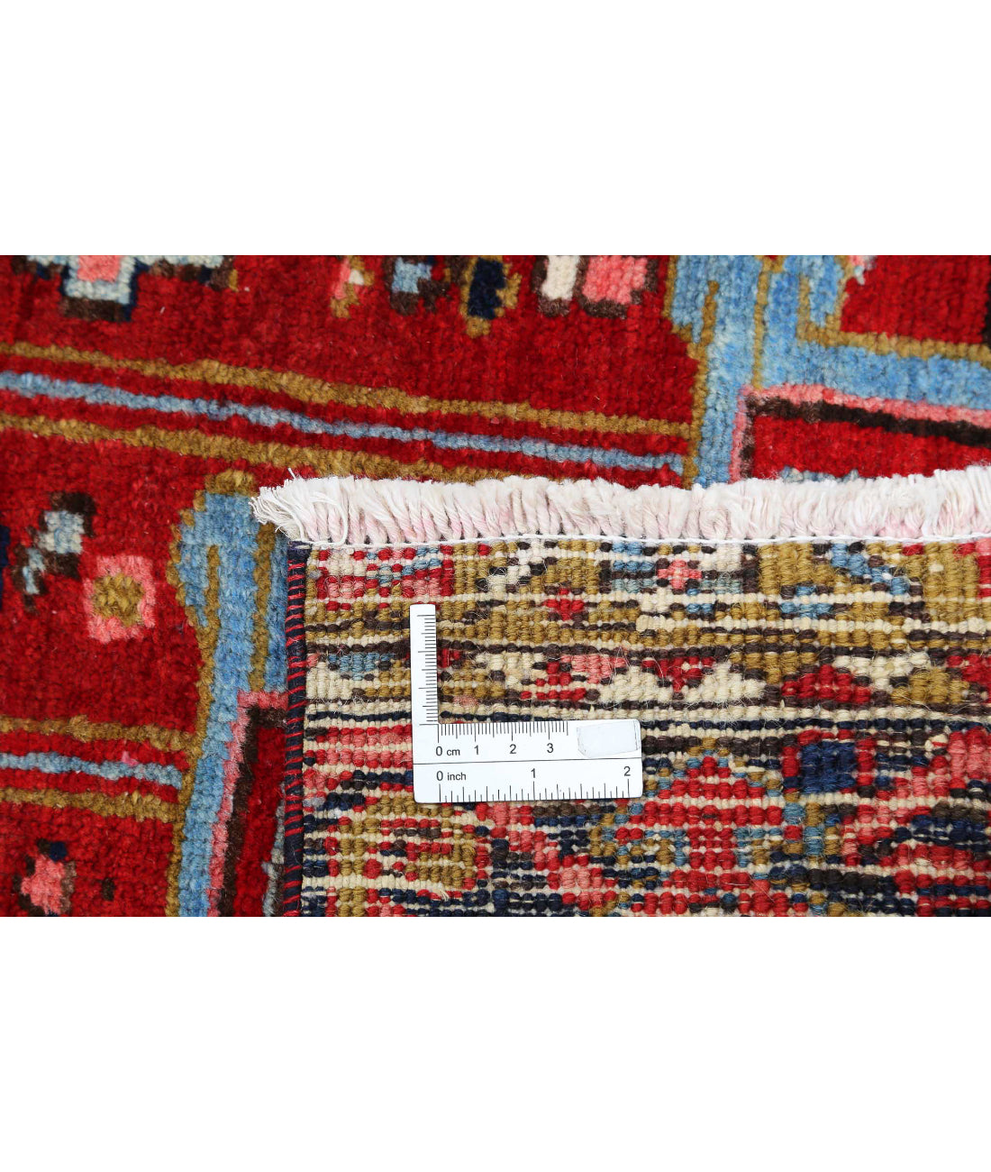 Hand Knotted Persian Heriz Wool Rug - 8'9'' x 13'3'' 8'9'' x 13'3'' (263 X 398) / Red / Blue