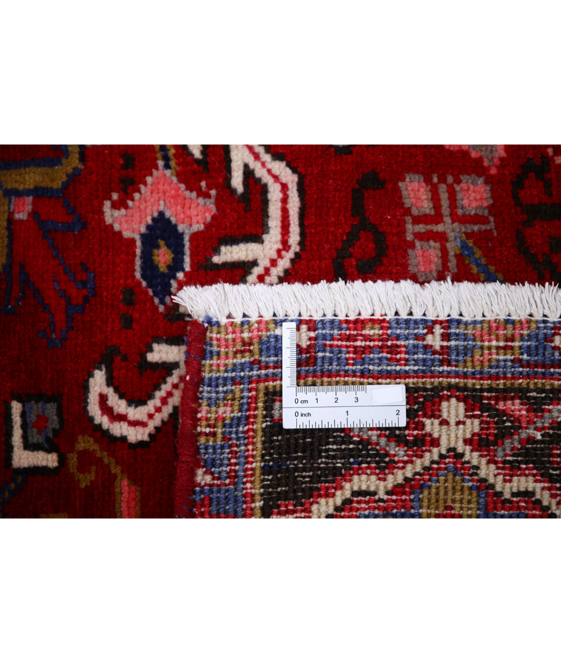 Hand Knotted Semi Antique Persian Heriz Wool Rug - 8'1'' x 11'2'' 8'1'' x 11'2'' (243 X 335) / Red / Blue