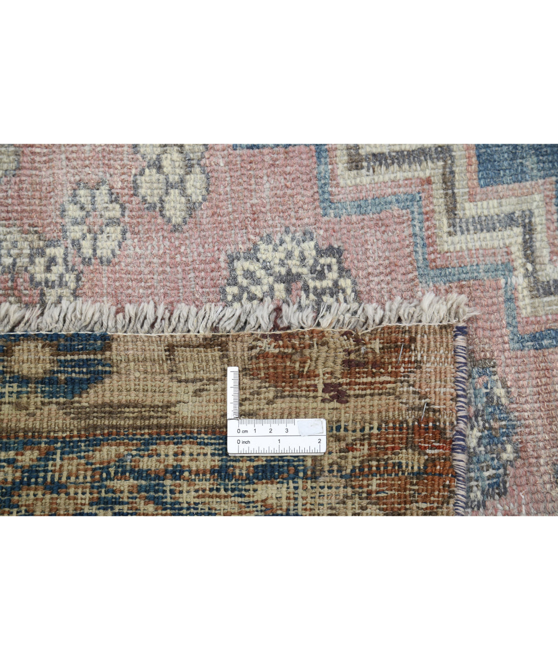 Hand Knotted Antique Persian Heriz Wool Rug - 9'6'' x 14'0'' 9'6'' x 14'0'' (285 X 420) / Blue / Pink