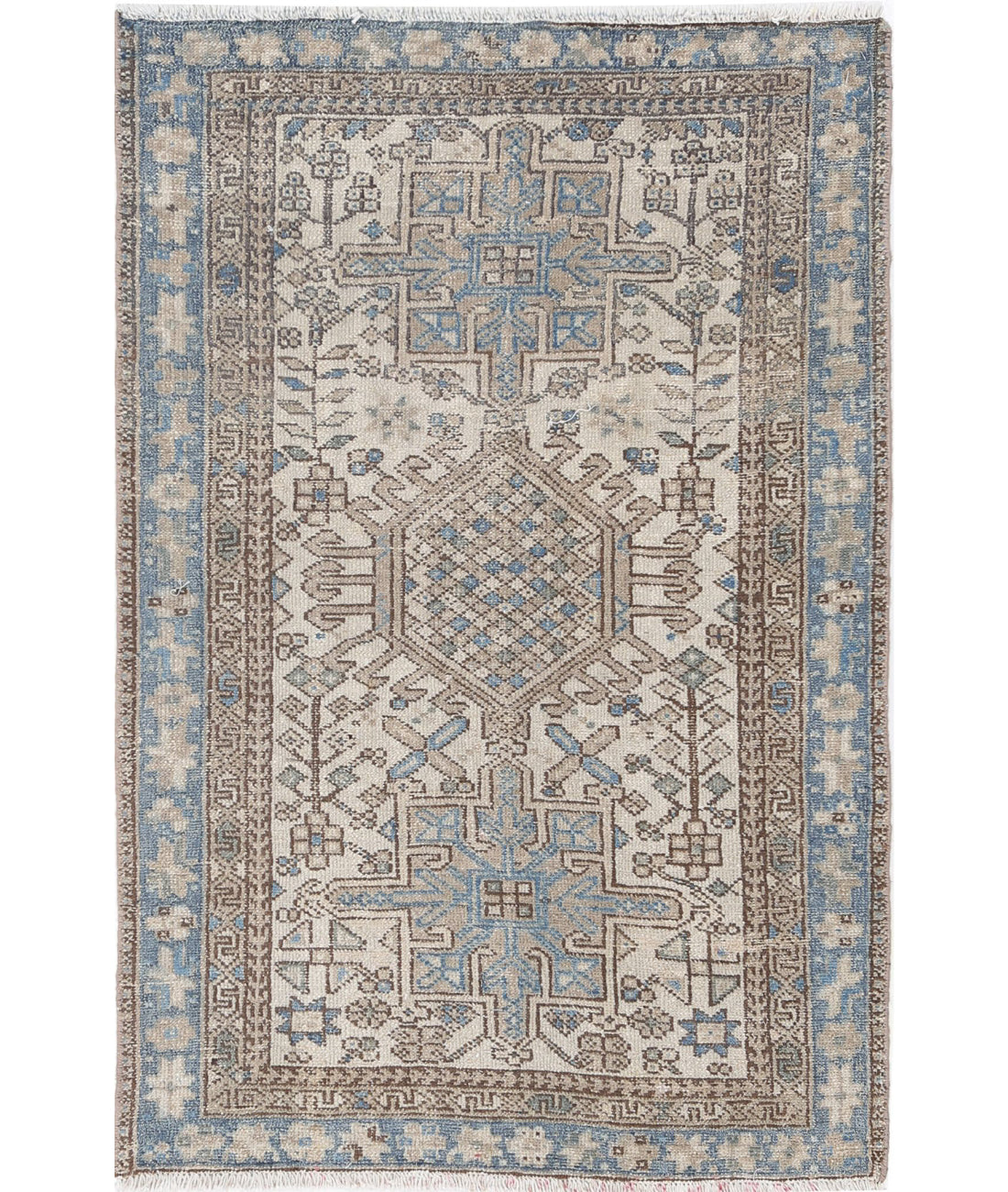 Hand Knotted Vintage Wool Rug - 3'0'' x 4'5''