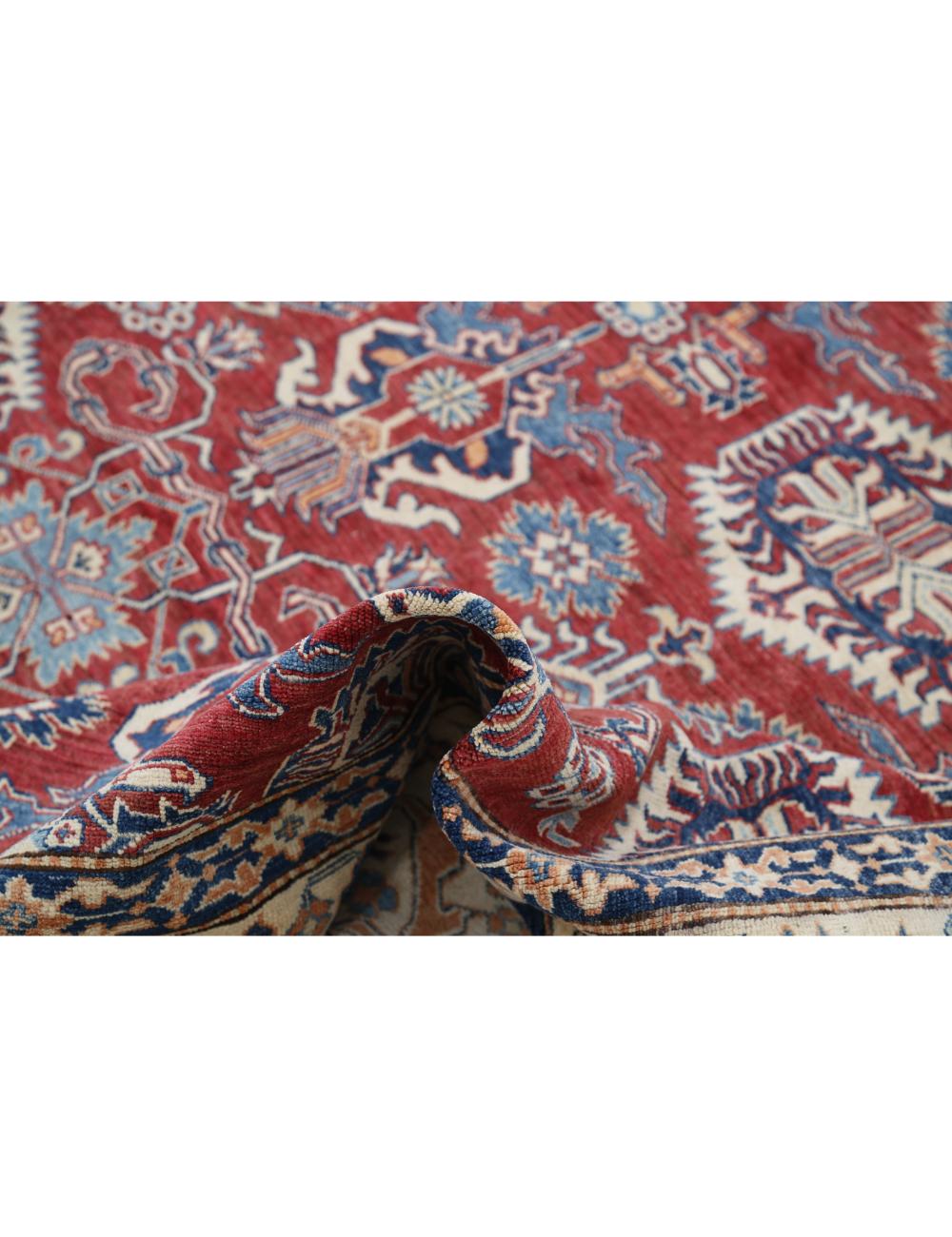Hand Knotted Royal Kazak Wool Rug - 7'2'' x 8'10'' Arteverk Arteverk Rugs