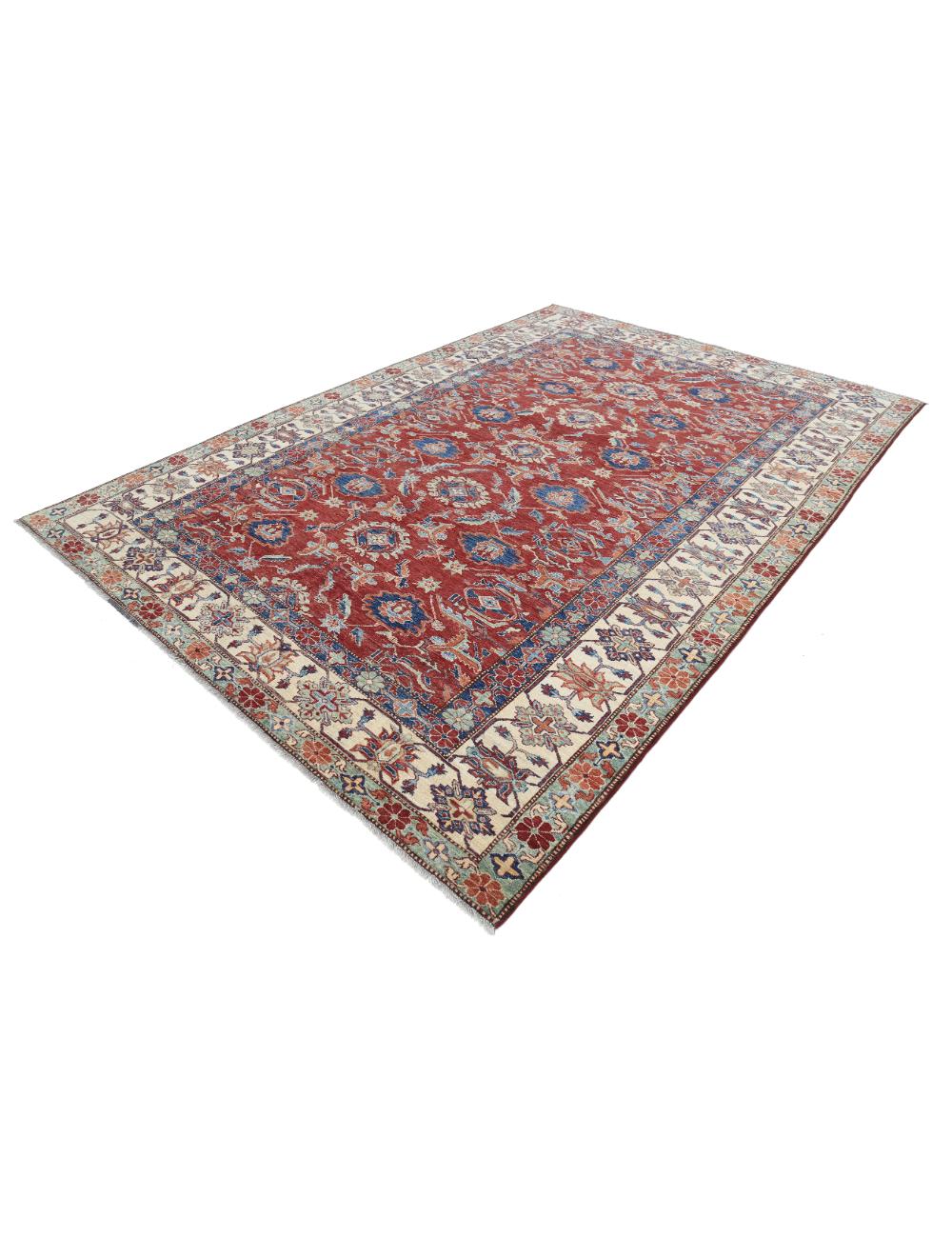 Hand Knotted Royal Kazak Wool Rug - 7'11'' x 11'6'' Arteverk Arteverk Rugs
