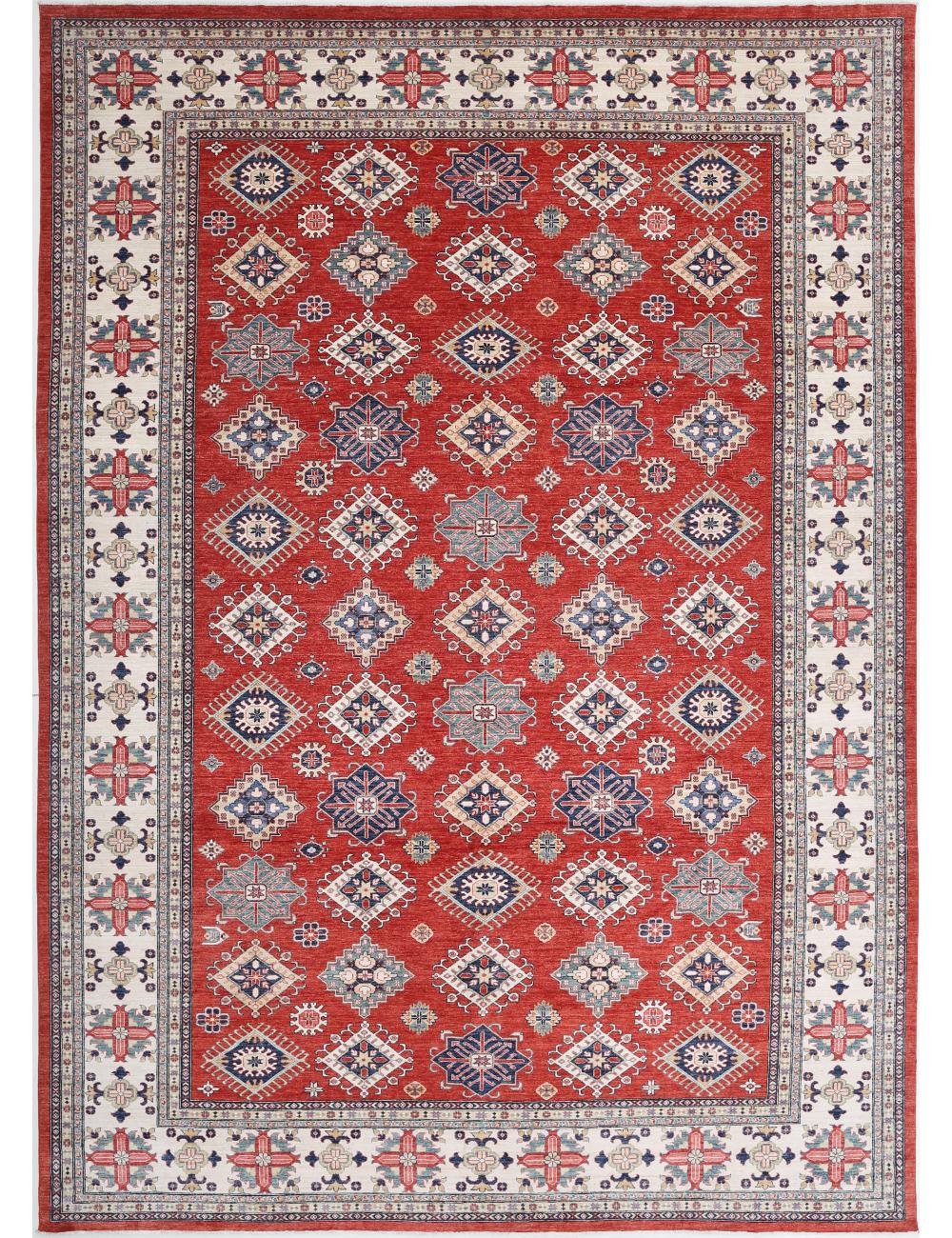 Hand Knotted Royal Kazak Wool Rug - 11'7'' x 16'4''