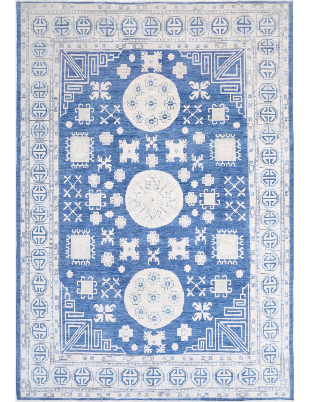 Hand Knotted Khotan Wool Rug - 9&#39;8&#39;&#39; x 13&#39;10&#39;&#39;