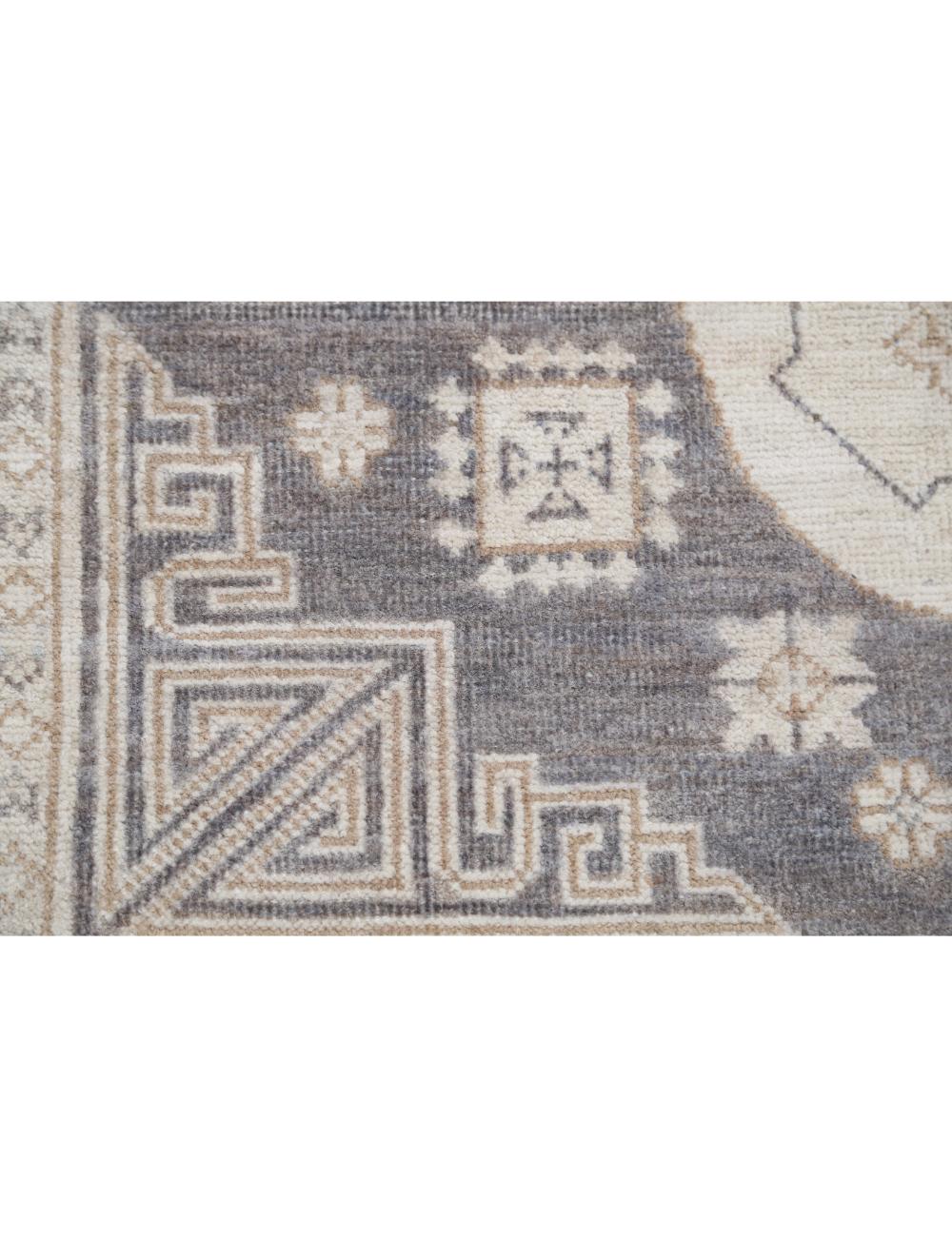 Hand Knotted Khotan Wool Rug - 4'1'' x 5'11'' Arteverk Arteverk Rugs