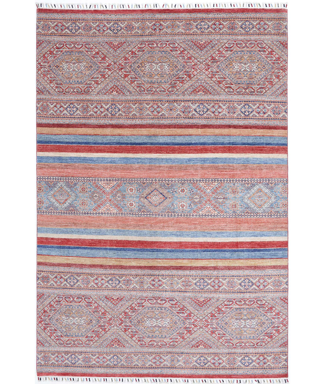 Hand Knotted Khurjeen Wool Rug - 6'7'' x 9'7'' 6'7'' x 9'7'' (198 X 288) / Multi / Multi